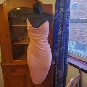 Mauve Bodycon Cowl Neck Dress